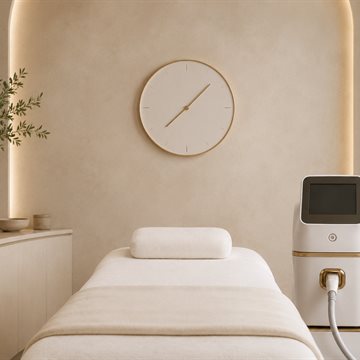 Calm, refined laser treatment room at Summer Skin in Birmingham